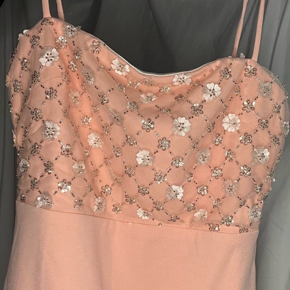 Hello Molly light pink embellished spaghetti strapped lined‎ mini dress size 6 - Picture 5 of 7